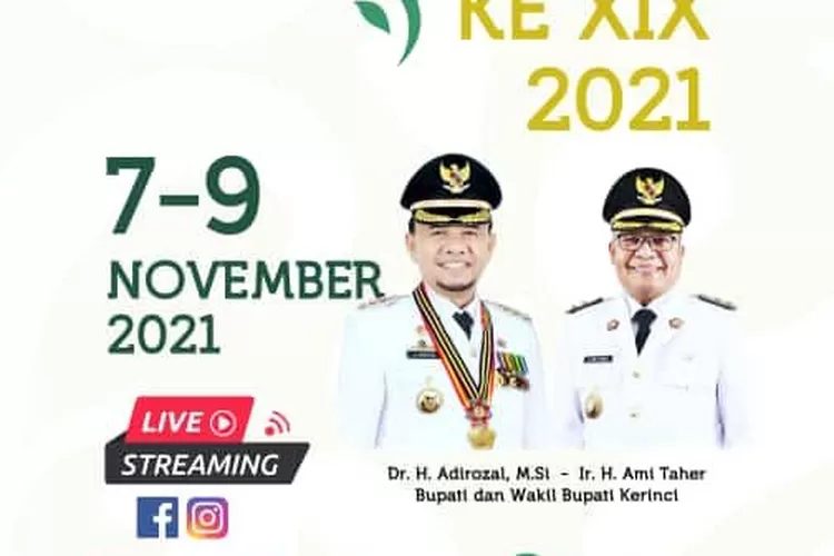 Poster Festival Kerinci XIX, 7–9 Nov 2021
