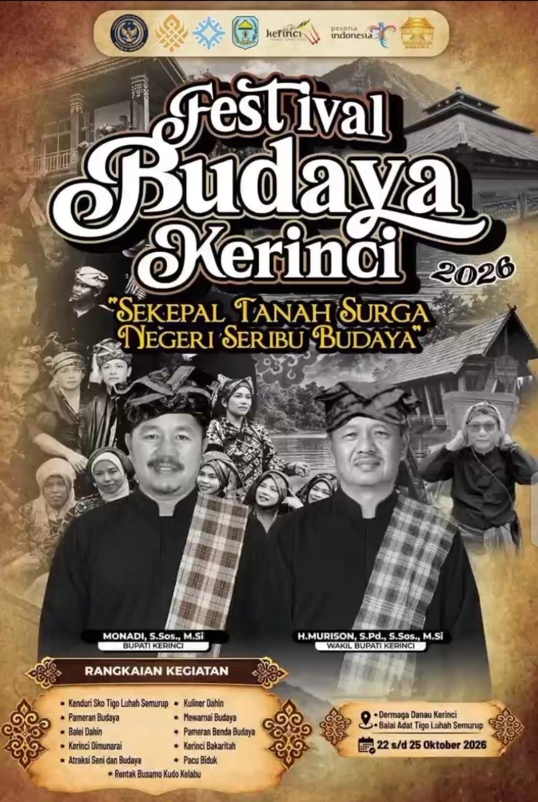 Poster resmi Festival Budaya Kerinci 2026